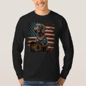 Amerikanischer Weimaraner Gitarre USA County Musik T-Shirt (Vorderseite)