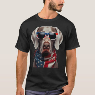 Amerikanischer Weimaraner Hund 4. Juli Unabhängigk T-Shirt