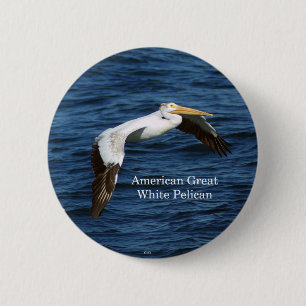 Amerikanischer Weißer Pelikan-Button Button