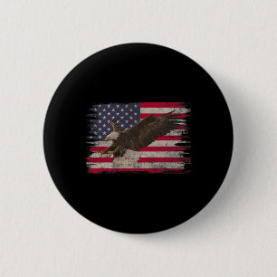 Amerikanischer Weißkopfseeadler 4. Juli US-Flagge Button