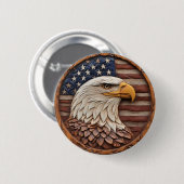 Amerikanischer Weißkopfseeadler-Flagge-Button Button (Vorne & Hinten)