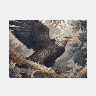 Amerikanischer Weißkopfseeadler im Stil von W. Mor Fußmatte