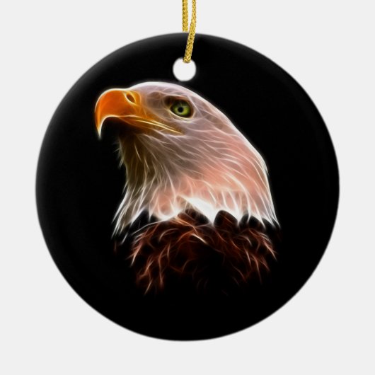 Amerikanischer Weißkopfseeadler-Kopf Keramik Ornament (Vorne)