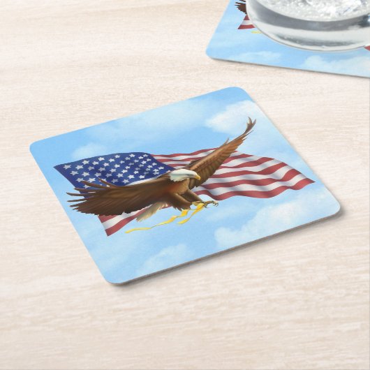 Amerikanischer Weißkopfseeadler Rechteckiger Pappuntersetzer (angewinkelt)