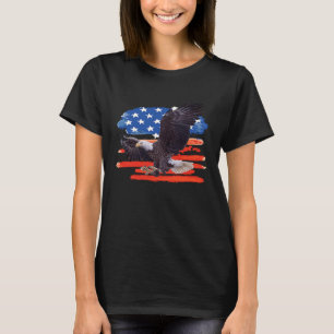 Amerikanischer Weißkopfseeadler USA-Flagge 4. Jul T-Shirt