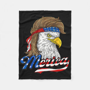 Amerikanischer Weißkopfseeadler Usa-Flagge 4. Juli Fleecedecke