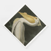 Amerikanischer Weißpelikan, Audubons Vögel von Ame Serviette (Ecke)