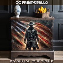 Amerikanischer Western-Outlaw-Cowboy-Held mit Flag