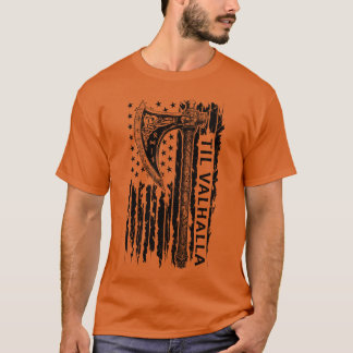 Amerikanischer Wikinger Ae Flagil Valhalla Nordisc T-Shirt