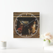 Amerikanischer wilder Westschmied und Cowboy Quadratische Wanduhr (Zuhause)