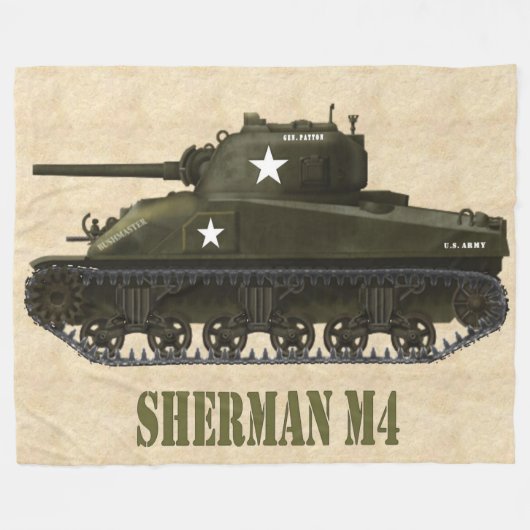 AMERIKANISCHER WWII PANZER SHERMANS M4 FLEECEDECKE (Vorderseite (Horizontal))
