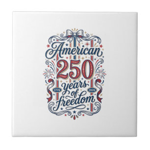 Amerikanisches 250 Jahre Freiheit Patriotes Shirt  Fliese