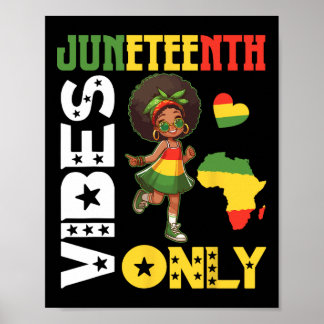 Amerikanisches afrikanisches Mädchen tanzt Junetee Poster