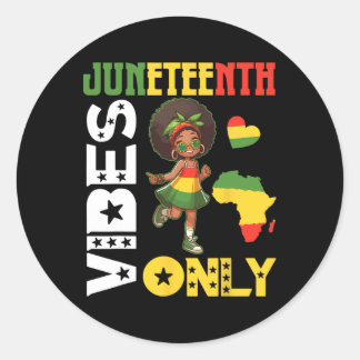 Amerikanisches afrikanisches Mädchen tanzt Junetee Runder Aufkleber