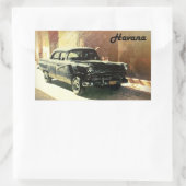 Amerikanisches Auto im alten Havanna, kubanischer Rechteckiger Aufkleber (Tasche)
