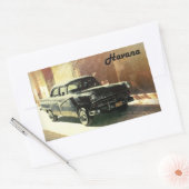 Amerikanisches Auto im alten Havanna, kubanischer Rechteckiger Aufkleber (Umschlag)