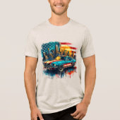 amerikanisches Auto Tri-Blend Shirt (Vorderseite)