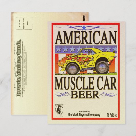 amerikanisches Bier Postkarte (Vorne/Hinten)
