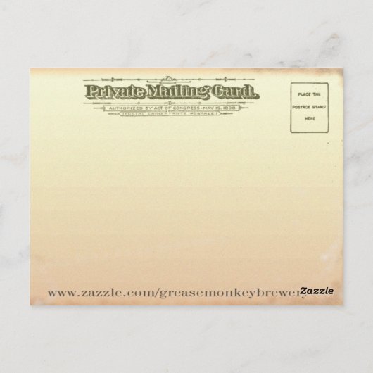 amerikanisches Bier Postkarte (Rückseite)