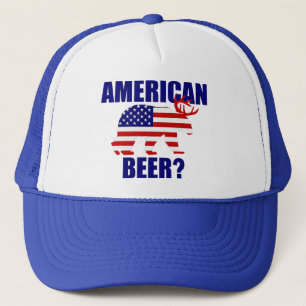 Amerikanisches Bier? US-Flaggen-Bärn-Rotwild-Hut Truckerkappe