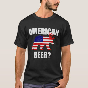 Amerikanisches Bier?  US-Flaggen-Bärn-Rotwild-T - T-Shirt