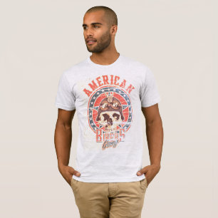 Amerikanisches Biker-Gang Retro-Totenkopf-T-Shirt T-Shirt