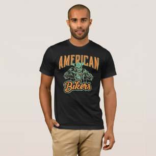 Amerikanisches Biker-Totenkopf-Motorrad-T-Shirt T-Shirt