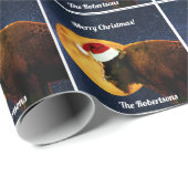 Amerikanisches Bison, Vollmond und Weihnachtsmannm Geschenkpapier (Rolleneckpunkt)
