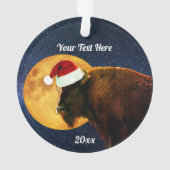 Amerikanisches Bison, Vollmond und Weihnachtsmannm Ornament (Rückseite)