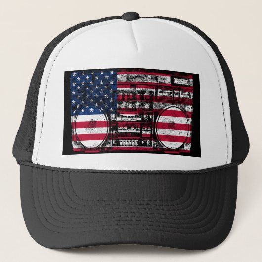amerikanisches boombox truckerkappe (Vorderseite)