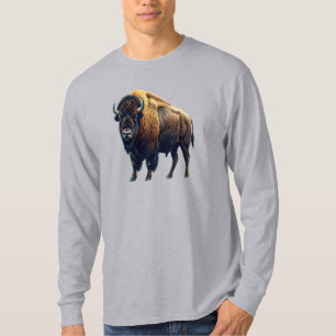Amerikanisches Büffel Langarm T-Shirt