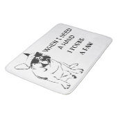 AMERIKANISCHES BULLDOG SKETCH MIT QUOTE BADEMATTE (Schrägansicht)