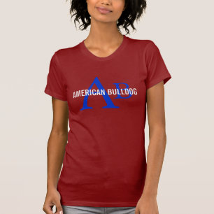 Amerikanisches Bulldoggen-Zucht-Monogramm T-Shirt