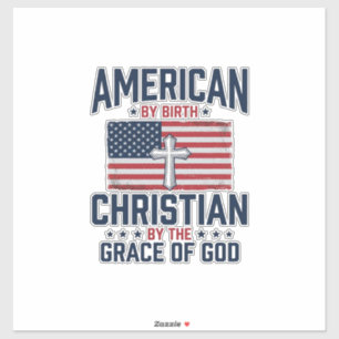Amerikanisches Christentum-Flagge Kreuz Vintage-Sh Aufkleber