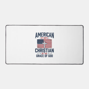 Amerikanisches Christentum-Flagge Kreuz Vintage-Sh Schreibtischunterlage