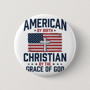 Amerikanisches christliches Flagge Kreuz Vintage-S Button