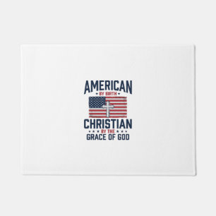 Amerikanisches christliches Flaggenkreuz Vintage-S Fußmatte