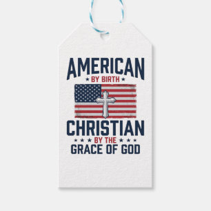 Amerikanisches christliches Flaggenkreuz Vintage-S Geschenkanhänger