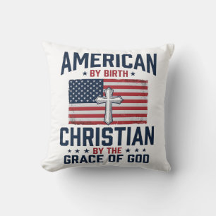Amerikanisches christliches Flaggenkreuz Vintage-S Kissen