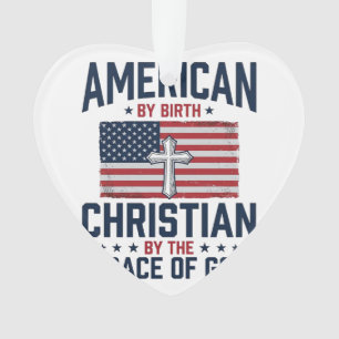 Amerikanisches christliches Flaggenkreuz Vintage-S Ornament