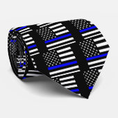 Amerikanisches dünnes Blue Line zeigen an Krawatte (Gerollt)