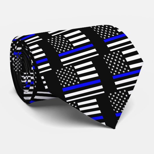 Amerikanisches dünnes Blue Line zeigen an Krawatte (Gerollt)