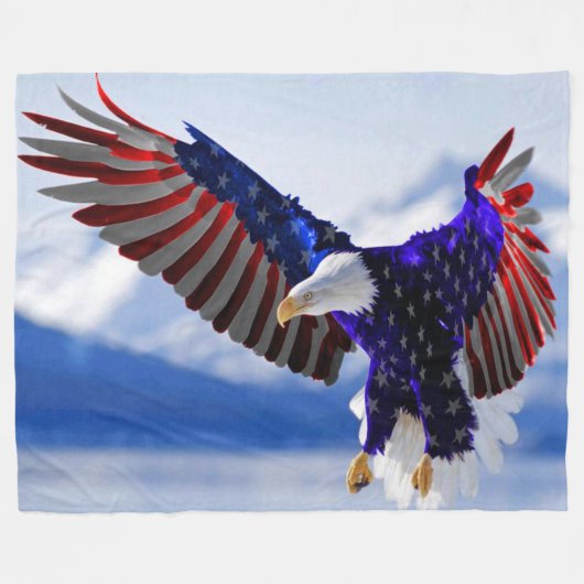 Amerikanisches Eagle Fleecedecke (Vorderseite (Horizontal))