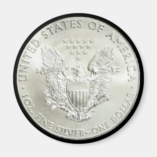 AMERIKANISCHES EDELSILVER DOLLAR-MAGNET MAGNET (Vorne)
