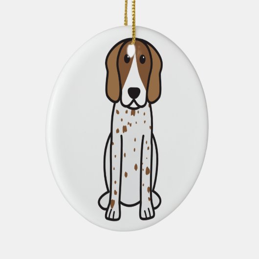 Amerikanisches Englischcoonhound-HundeCartoon Keramikornament (Rechts)