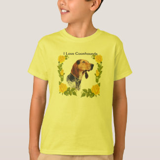 Amerikanisches EnglischCoonhound und gelbe Rosen T-Shirt