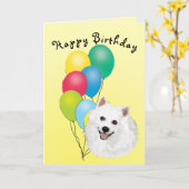 Amerikanisches Eskimohundealles Gute zum Karte (Gelbe Blume)