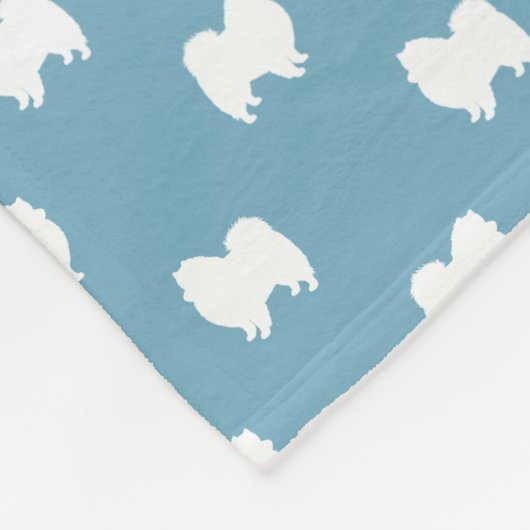 Amerikanisches EskimohundeSilhouette-Muster Fleecedecke (Ecke)