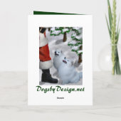 Amerikanisches Eskimohundeweihnachten Feiertagskarte (Rückseite)