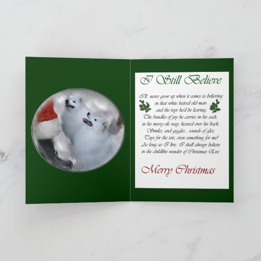 Amerikanisches Eskimohundeweihnachten Feiertagskarte (Innenseite)